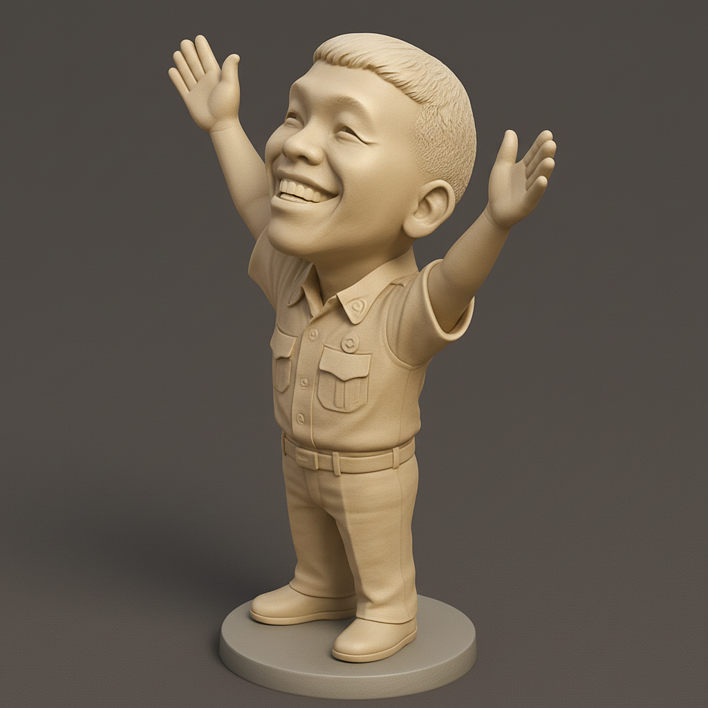 face anatomy 3d model-create 3d face model from photo_Jubilant Bobblehead Statue - Bring a Smile to Your Space