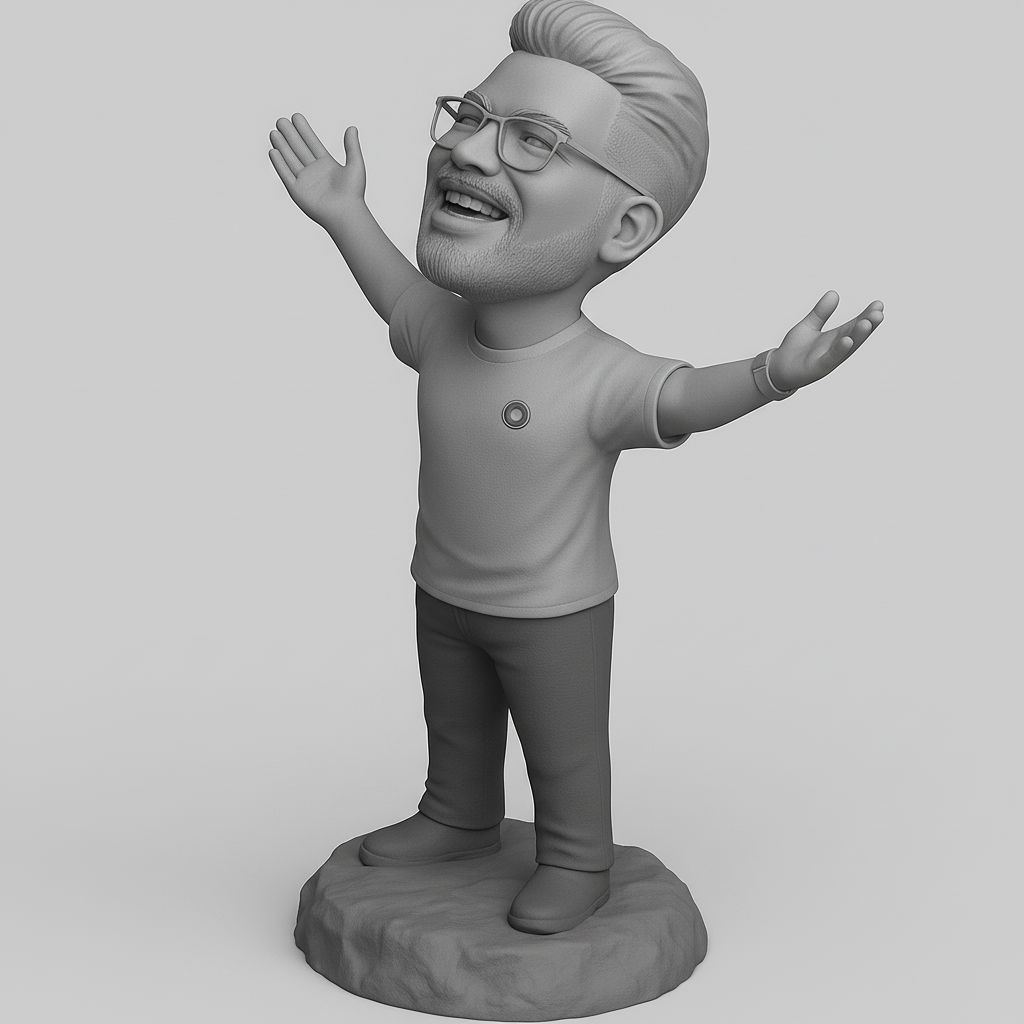 face anatomy 3d model-create 3d face model from photo_Joyful 3D Character Model for Printing