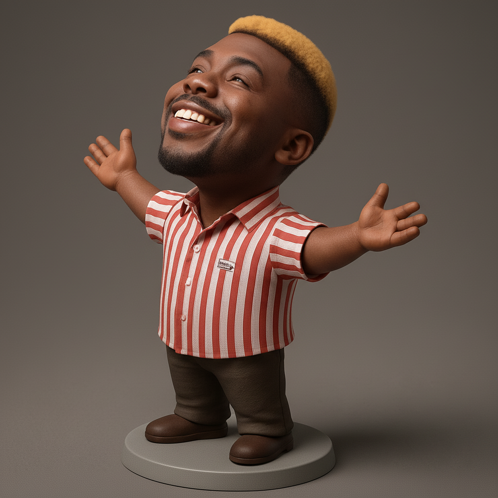 face anatomy 3d model-create 3d face model from photo_Joyful Expressive Man Figurine - Positive Vibes Decor