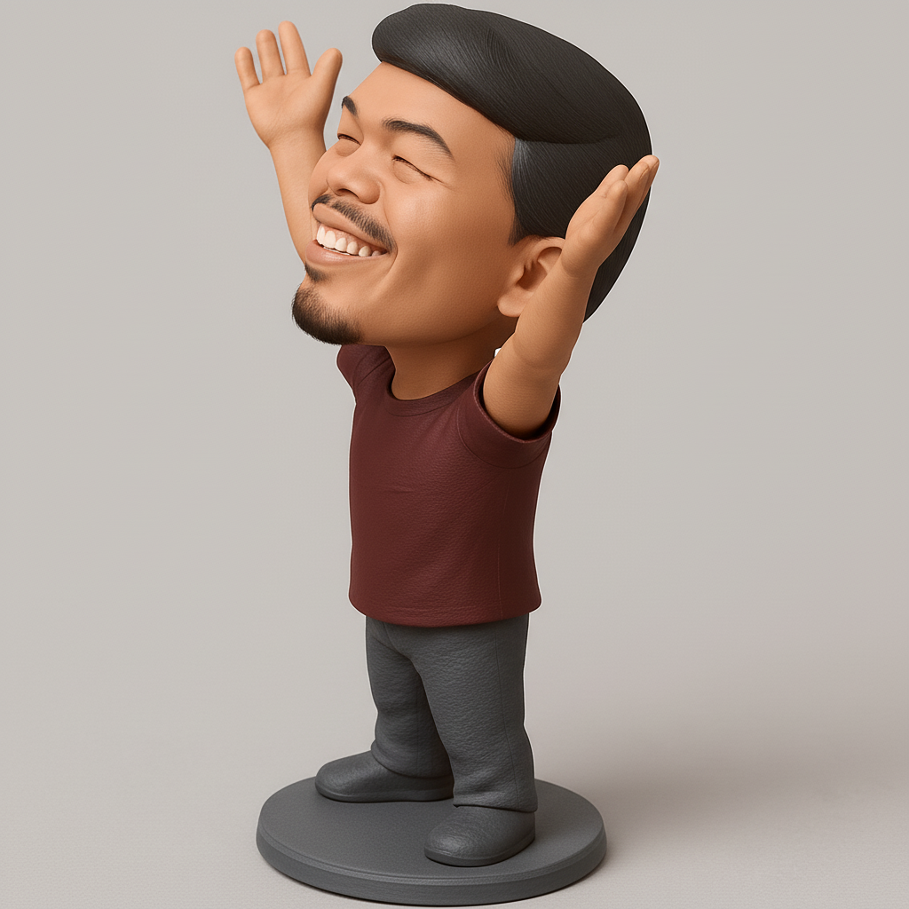 face anatomy 3d model-create 3d face model from photo_Joyful Celebration Figurine: Embrace Success!