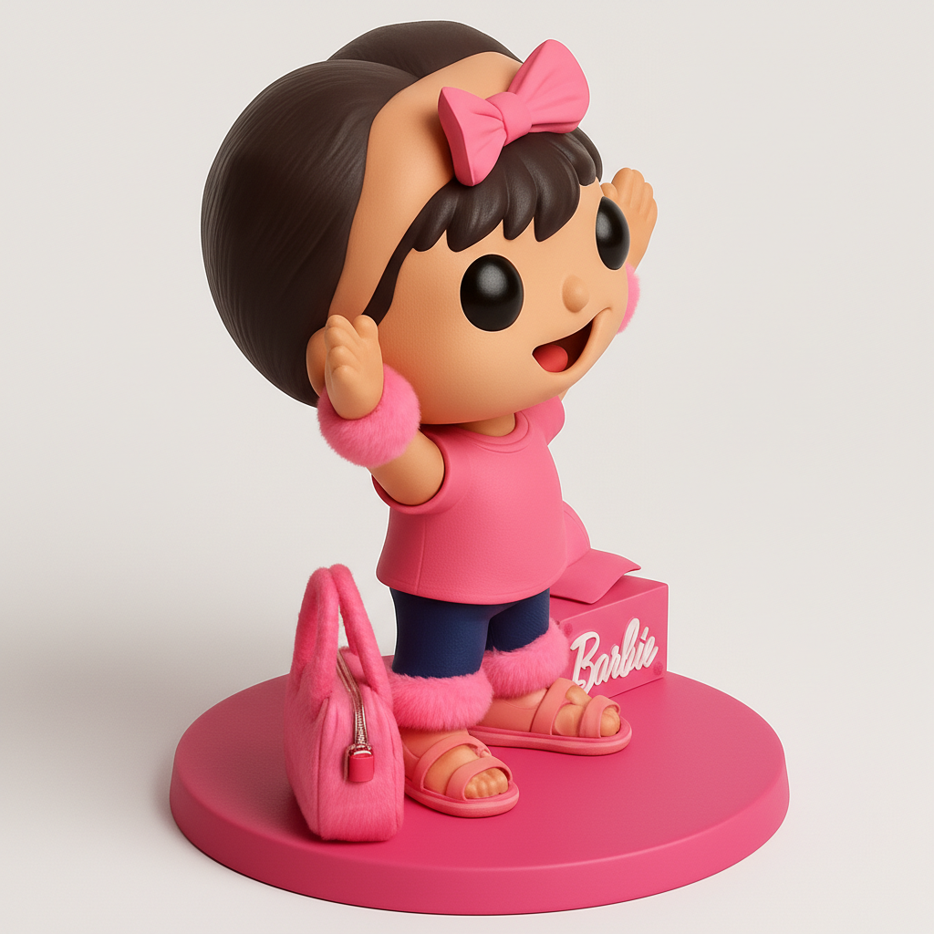 face to 3d model ai-3D portrait printing from photo_Vibrant Barbie-Inspired Figurine & Accessories