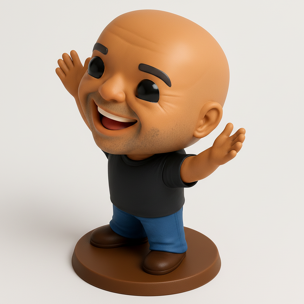 face anatomy 3d model-create 3d face model from photo_Smiling Man Collectible Figurine - Spread Joy!
