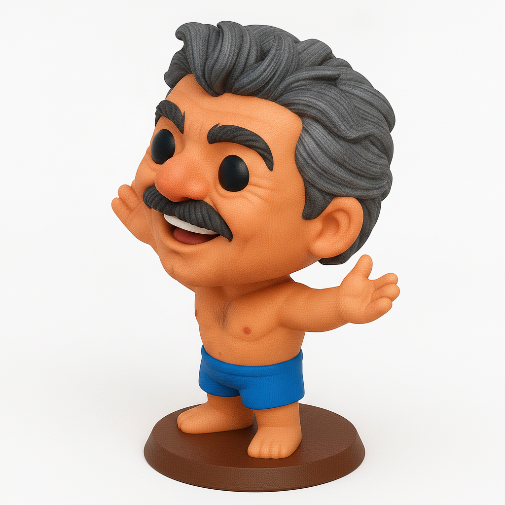 face to 3d model ai-3D portrait printing from photo_Welcoming Mustache Man Funko Style Figurine