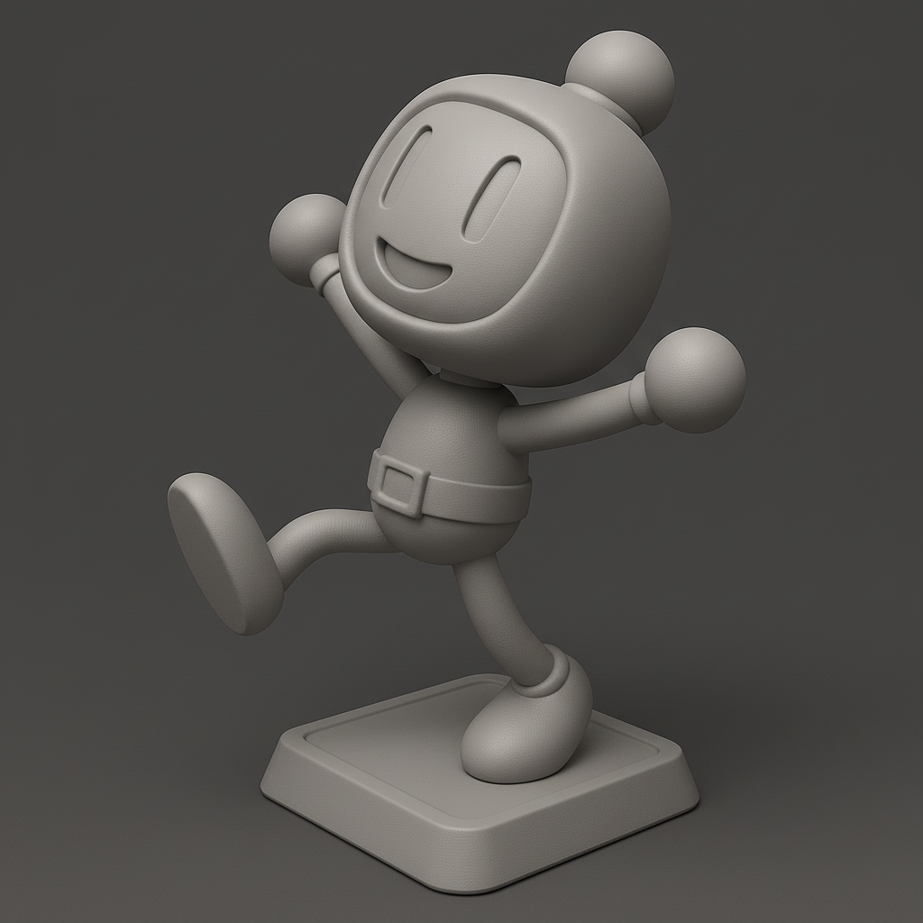 silhouette 3d printer maker-3d portrait printing_Cheerful Character Figurine