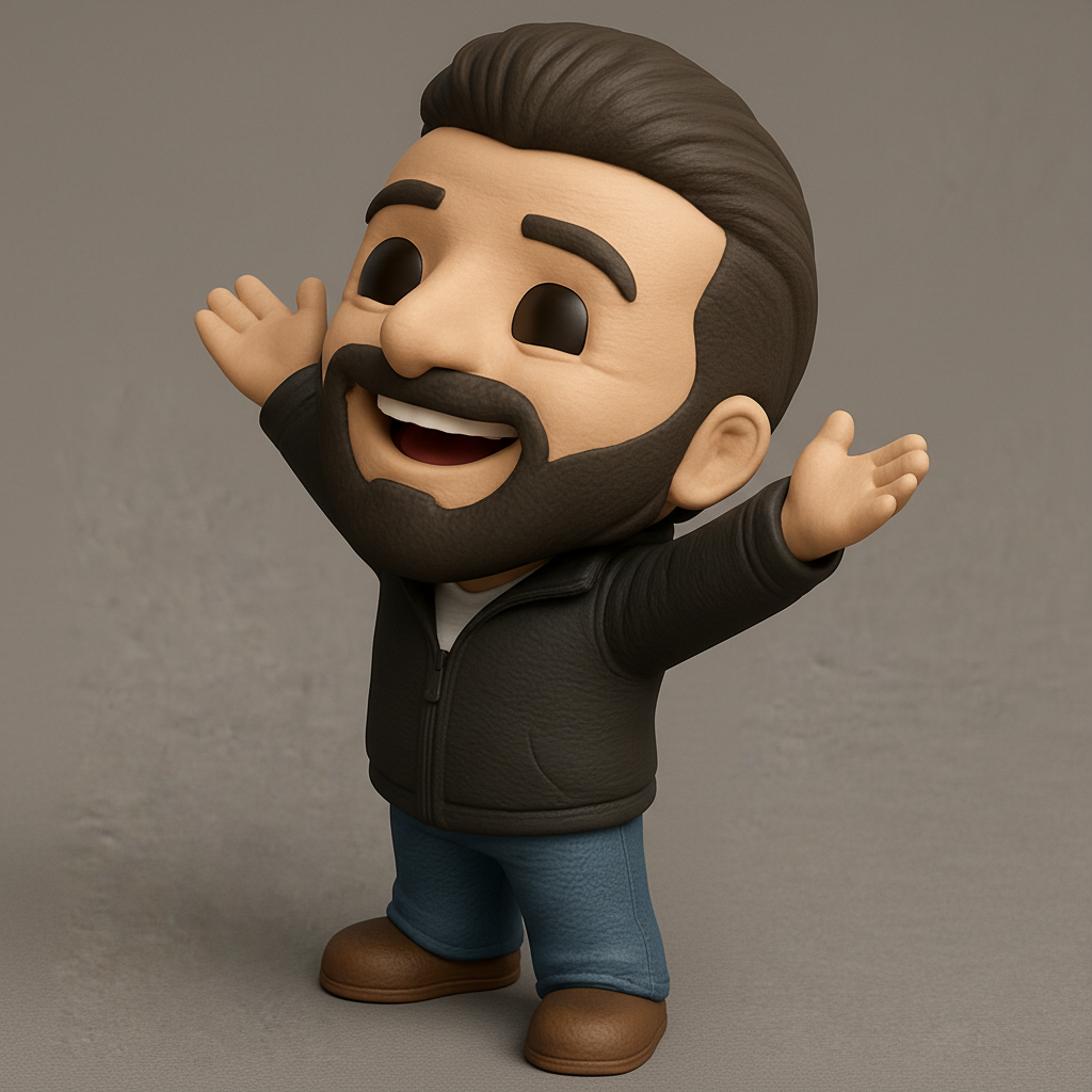 face to 3d model ai-3D portrait printing from photo_Joyful Welcoming Character Figurine - Spread Positivity!