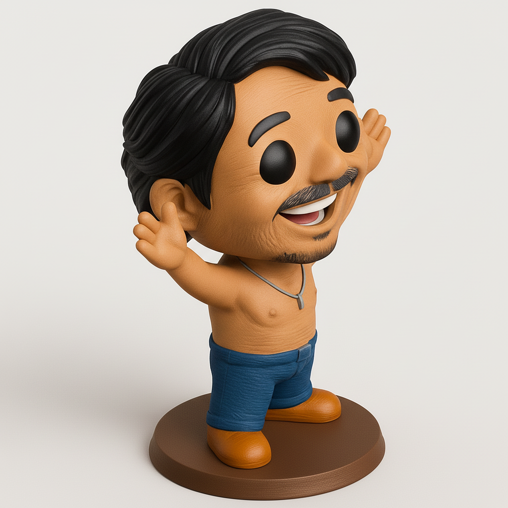 face anatomy 3d model-create 3d face model from photo_Joyful Desk Buddy: Happy Man Collectible Figurine