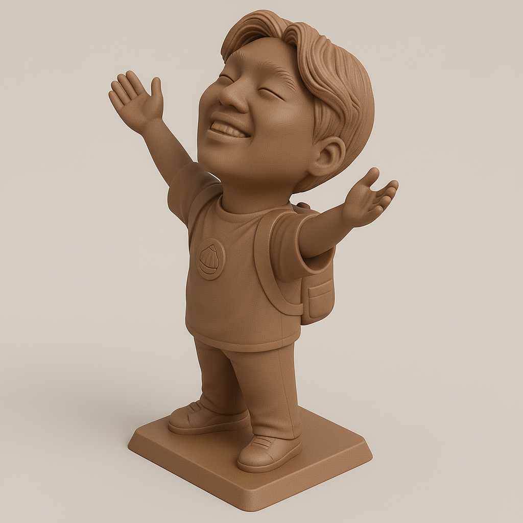 face anatomy 3d model-create 3d face model from photo_Joyful Cheerful Kid Figure