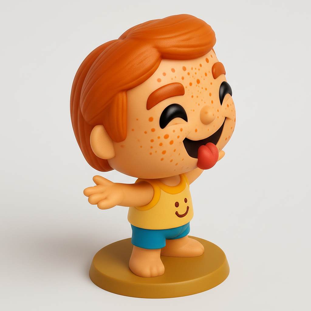 face anatomy 3d model-create 3d face model from photo_Adorable Freckled Fun: Hugging & Happy Figurine