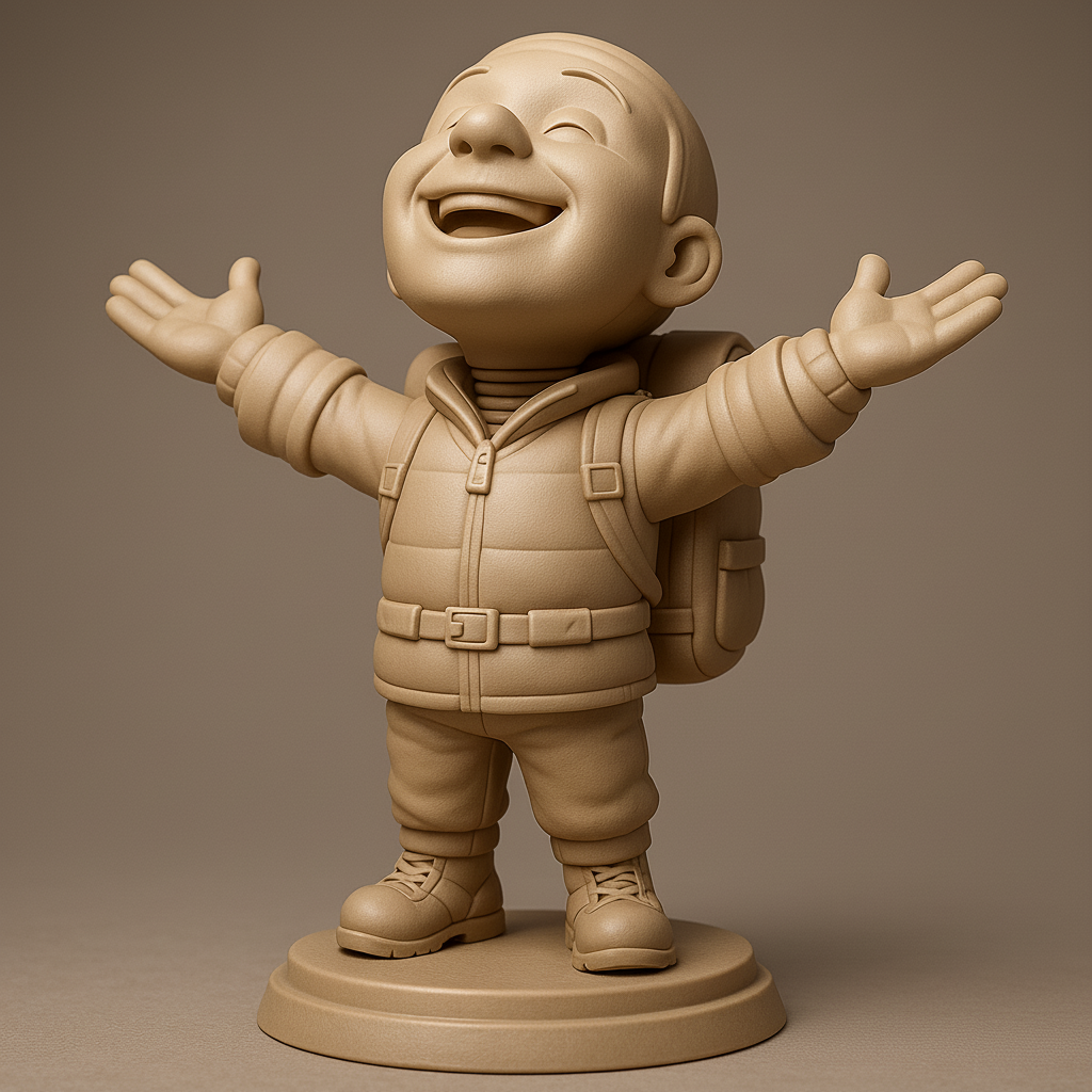 face anatomy 3d model-create 3d face model from photo_Joyful Adventurer: Fun Figurine for All Ages