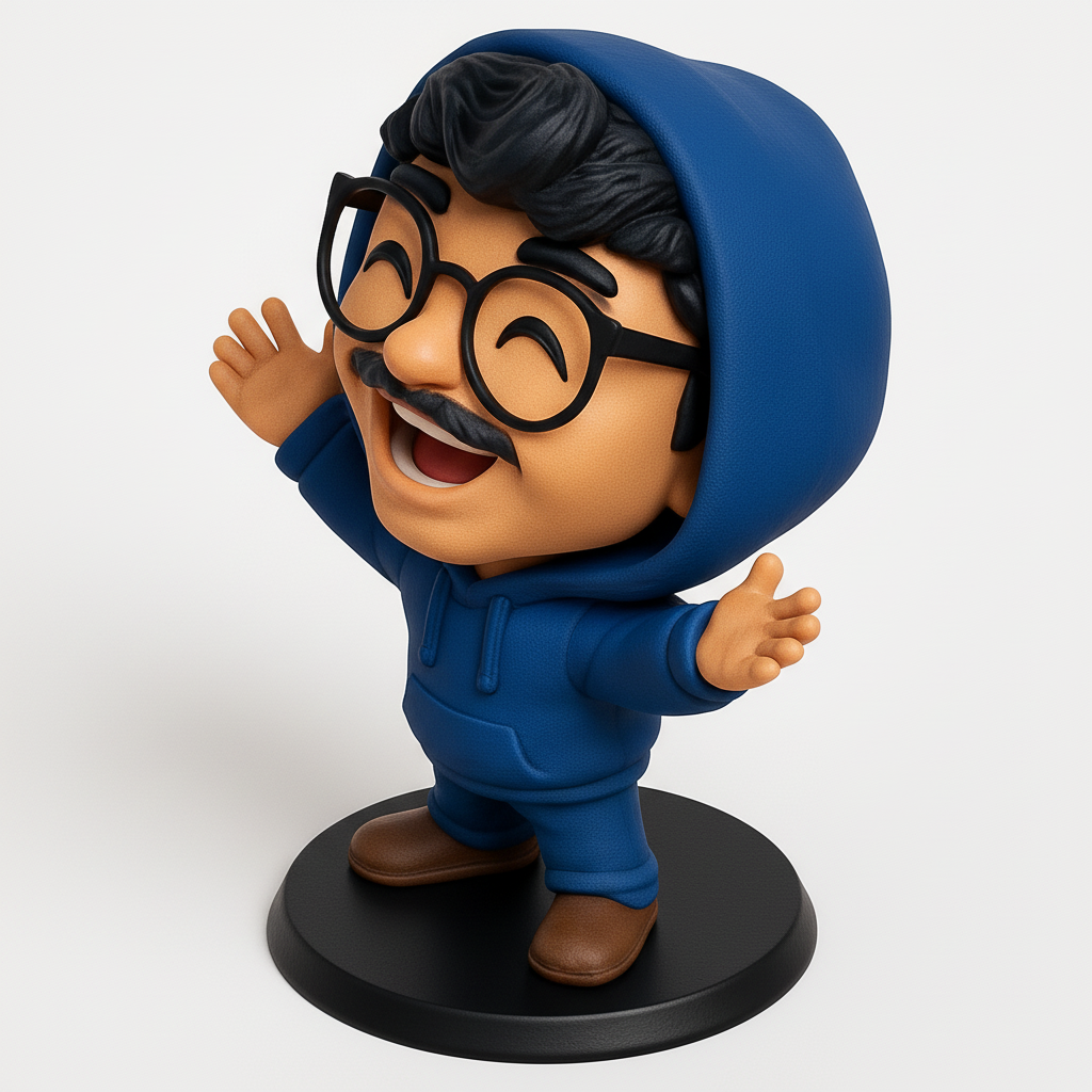 face to 3d model ai-3D portrait printing from photo_Happy Chibi Hug Figurine | Welcoming Desk Buddy