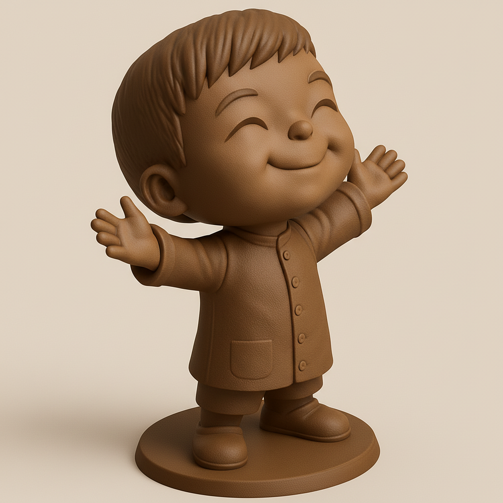 face anatomy 3d model-create 3d face model from photo_Happy Hug Boy Figurine - Spread Joy & Positivity!