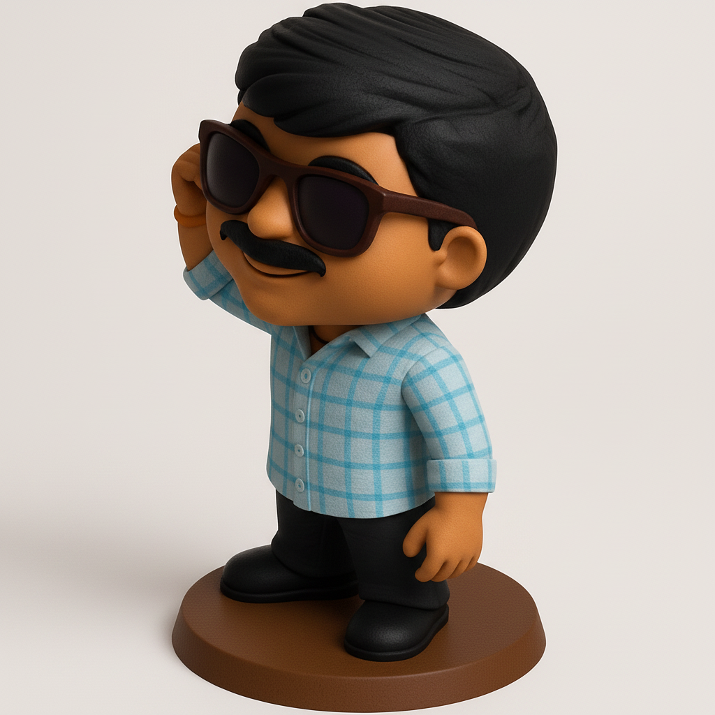 face to 3d model ai-3D portrait printing from photo_Stylish Moustache Man Chibi Figurine - Print & Collect!