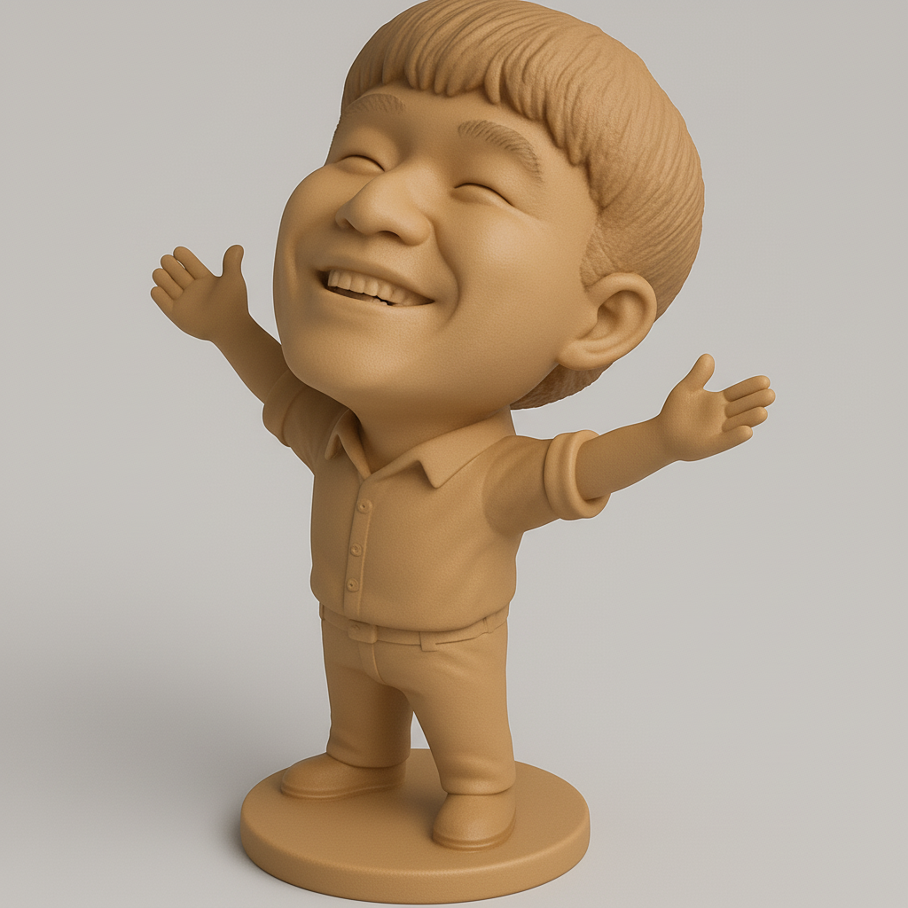 face anatomy 3d model-create 3d face model from photo_Joyful Embrace Figurine: Spread Happiness!
