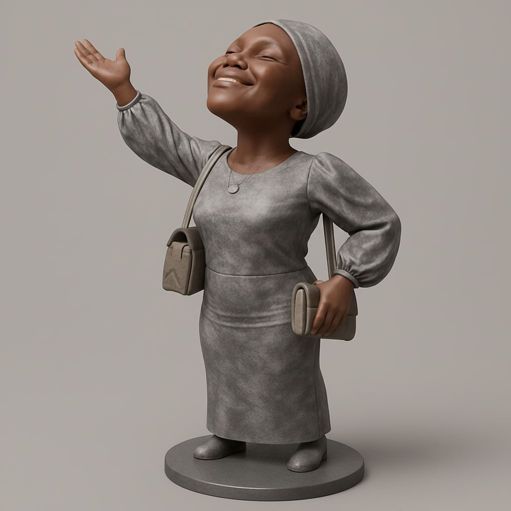 silhouette 3d printer maker-3d portrait printing_Uplifted Spirit Figurine - A Beacon of Joy
