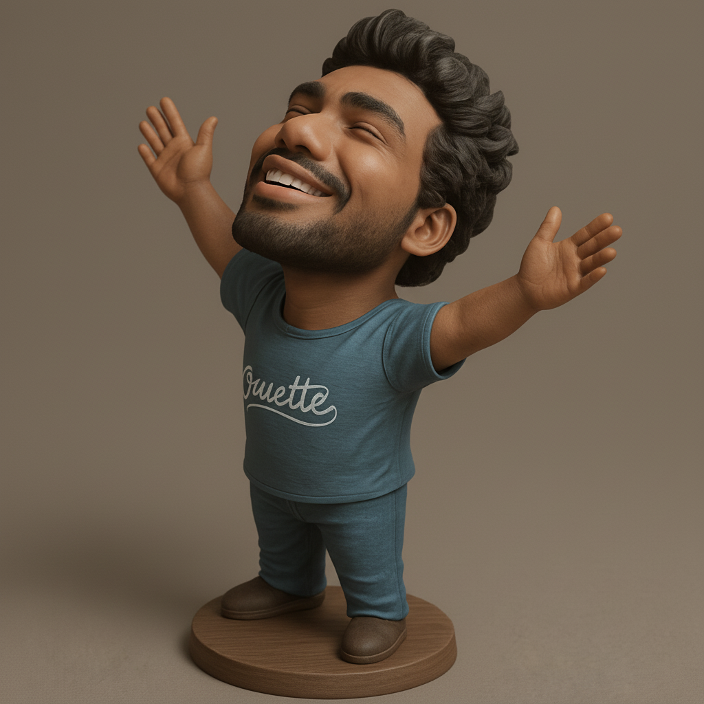 face anatomy 3d model-create 3d face model from photo_Joyful Bobblehead Figurine: Happy Man Desktop Decor