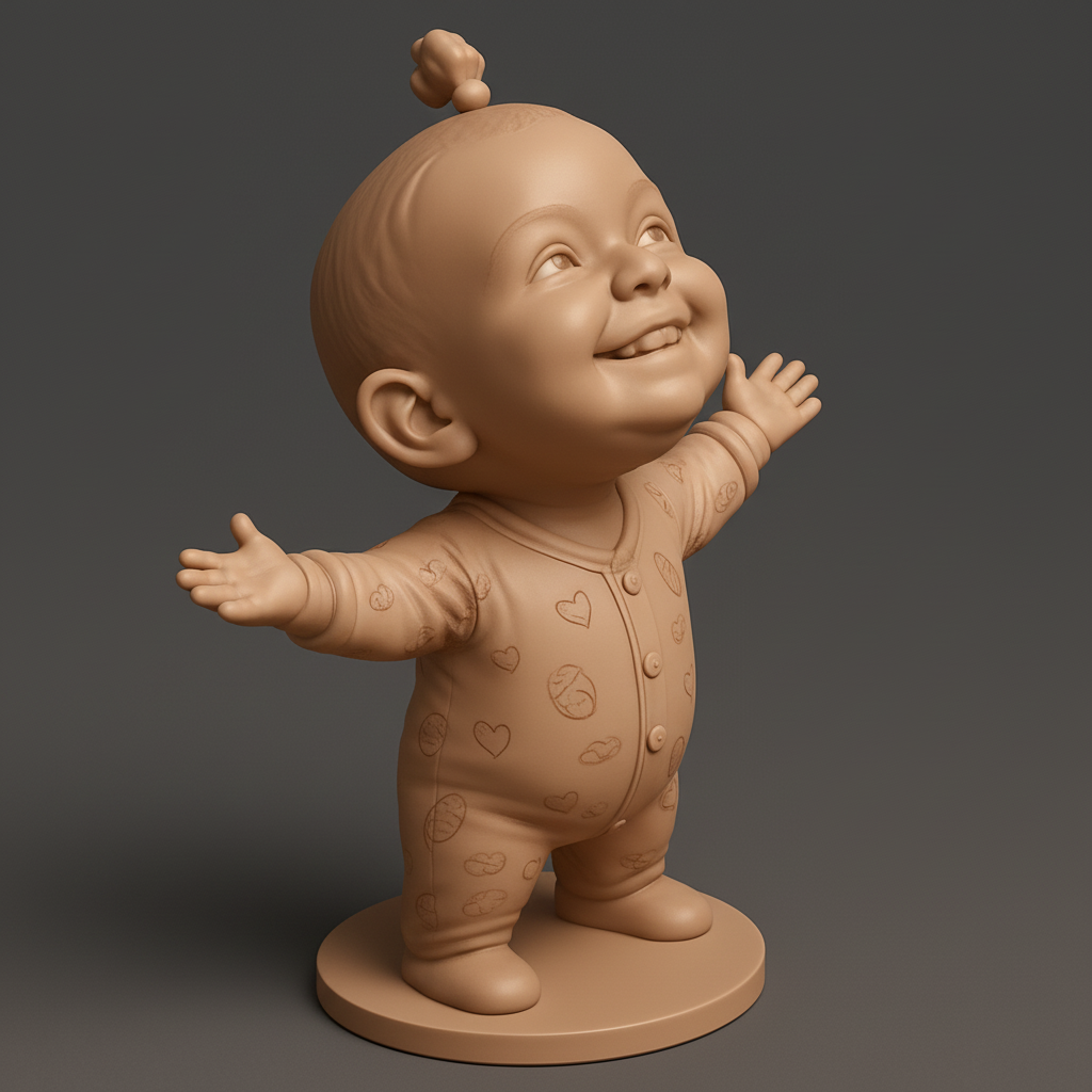 face anatomy 3d model-create 3d face model from photo_Sweet Baby Figure: A Hug in Every Print!