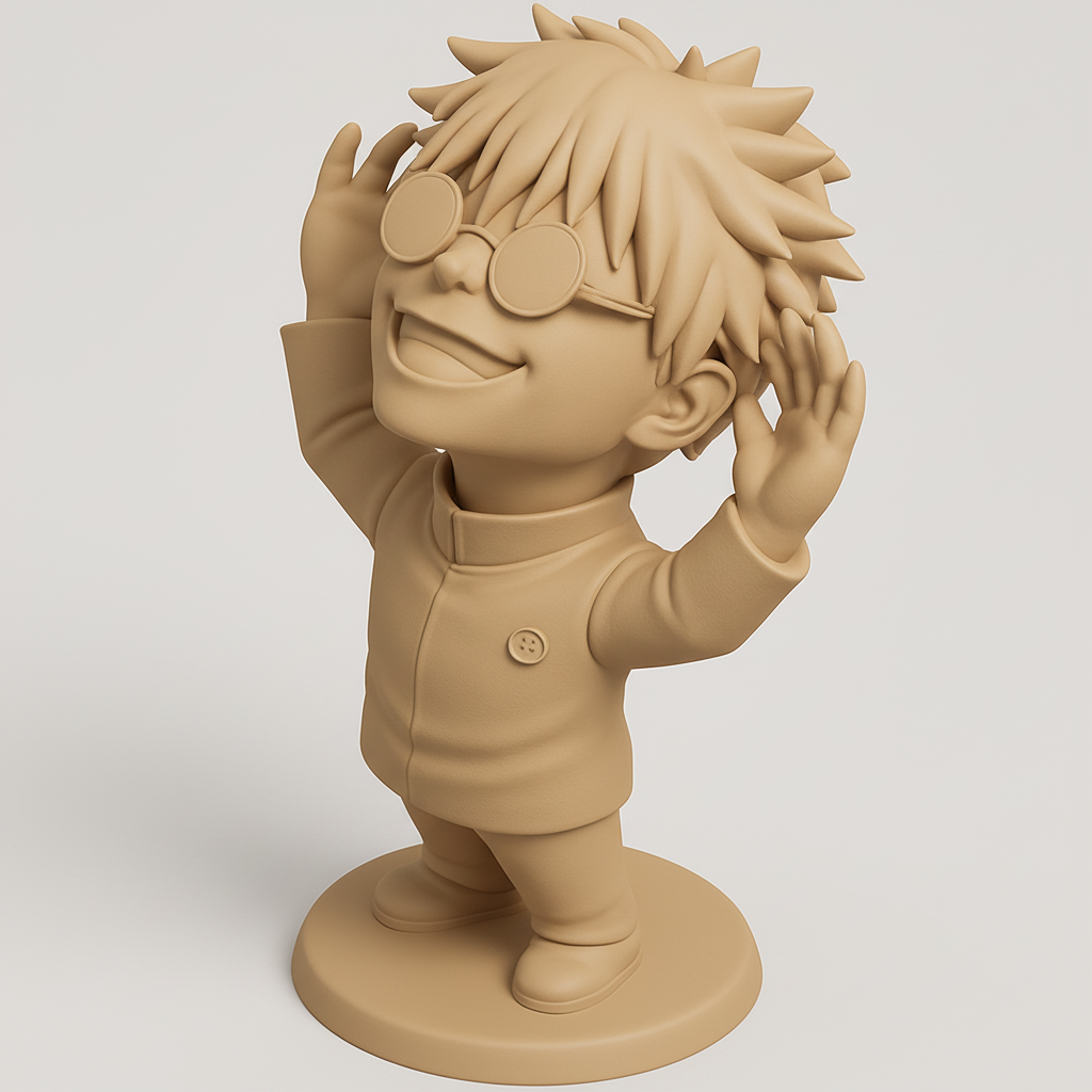 face anatomy 3d model-create 3d face model from photo_Joyful Character Figurine for 3D Printing