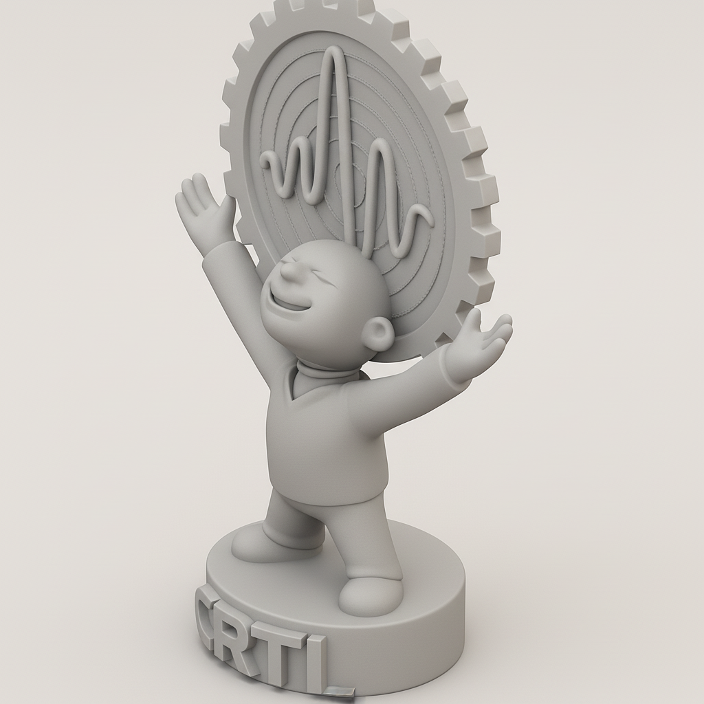 face anatomy 3d model-create 3d face model from photo_CRTI Joyful Achievement Trophy with Sound Wave Gear