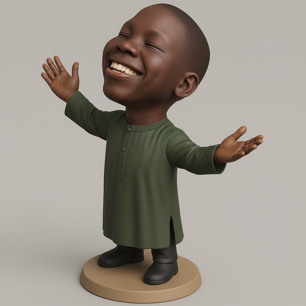 silhouette 3d printer maker-3d portrait printing_Joyful Child Figure for 3D Printing