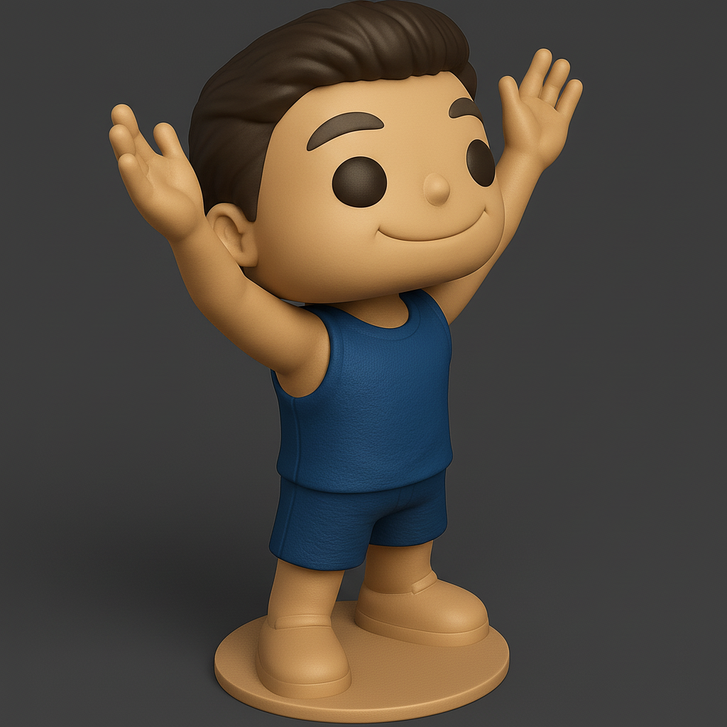 face to 3d model ai-3D portrait printing from photo_Joyful Boy Funko Style Figure: Celebrate & Display!