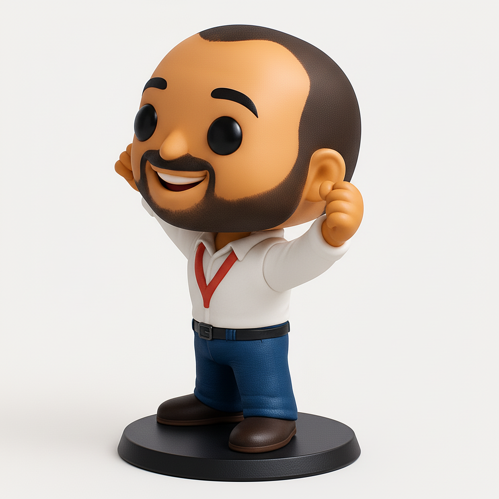 face to 3d model ai-3D portrait printing from photo_Uplifting Funko-Style Success Figure