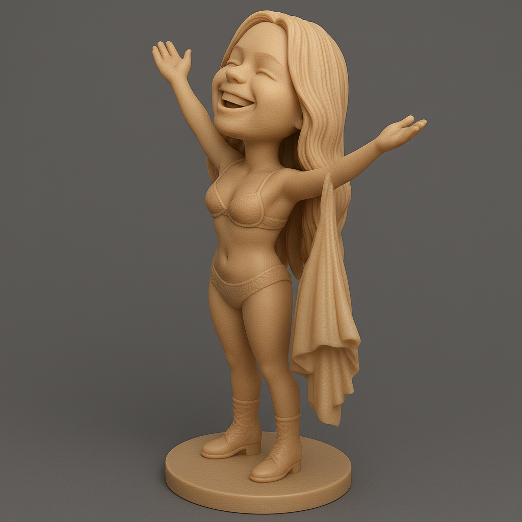 face anatomy 3d model-create 3d face model from photo_Sun-Kissed Joy: Cheerful Figure Statue