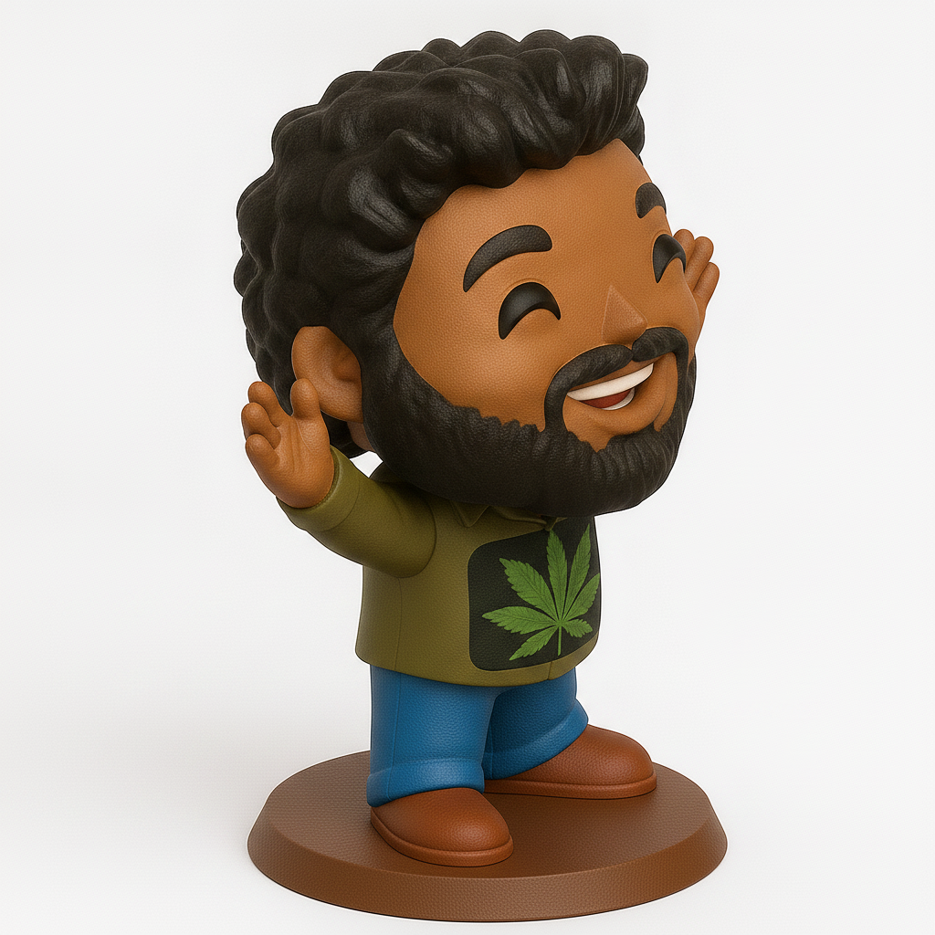 face to 3d model ai-3D portrait printing from photo_Joyful Cannabis Culture Figurine - Print & Display!