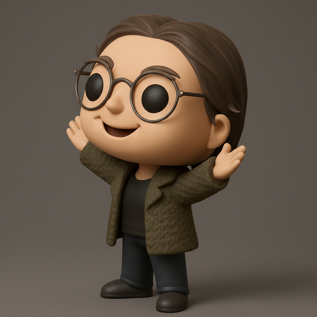 face to 3d model ai-3D portrait printing from photo_Warm Welcome Spectacled Figure 3D Print Model