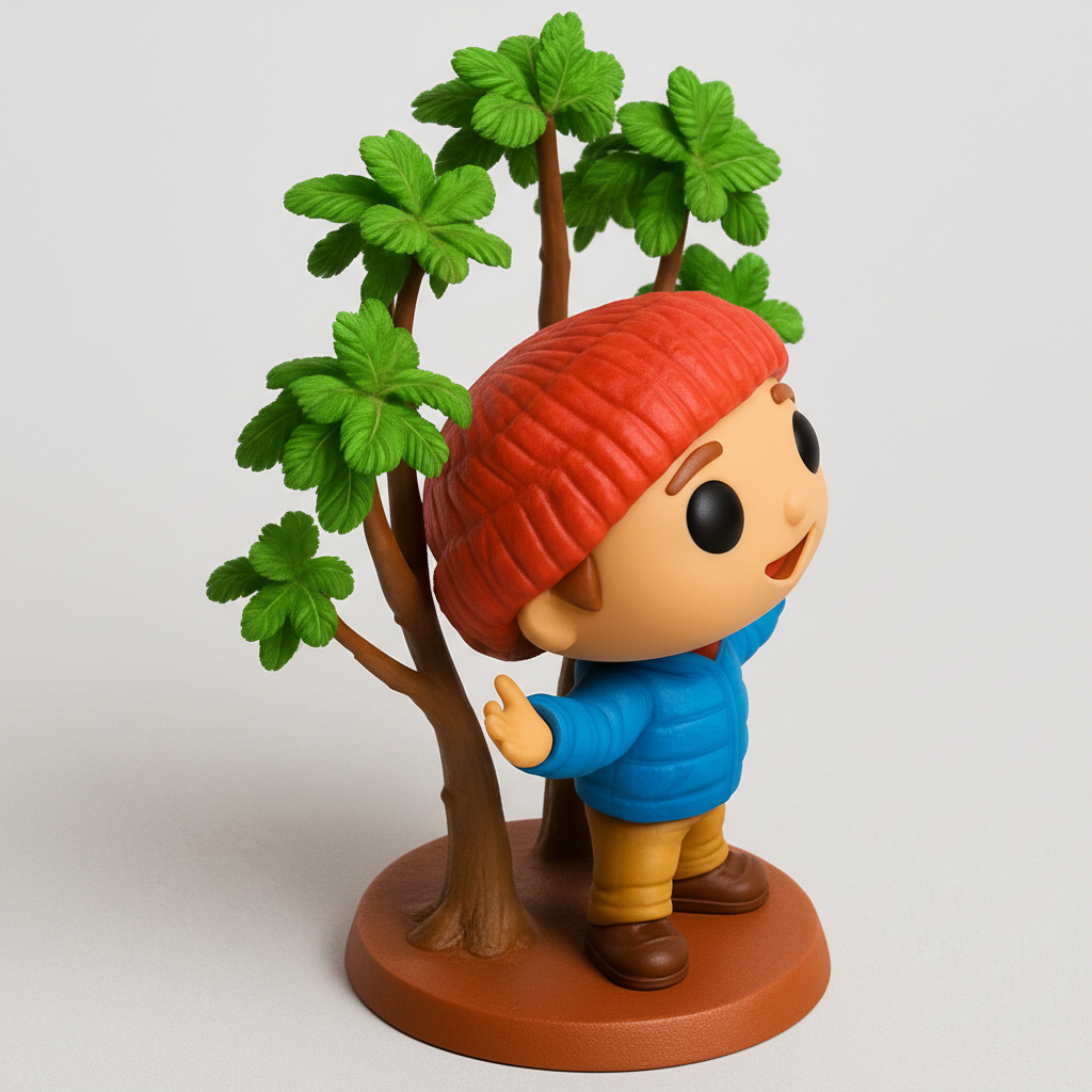 face anatomy 3d model-create 3d face model from photo_Joyful Explorer Amidst Palm Trees Figurine