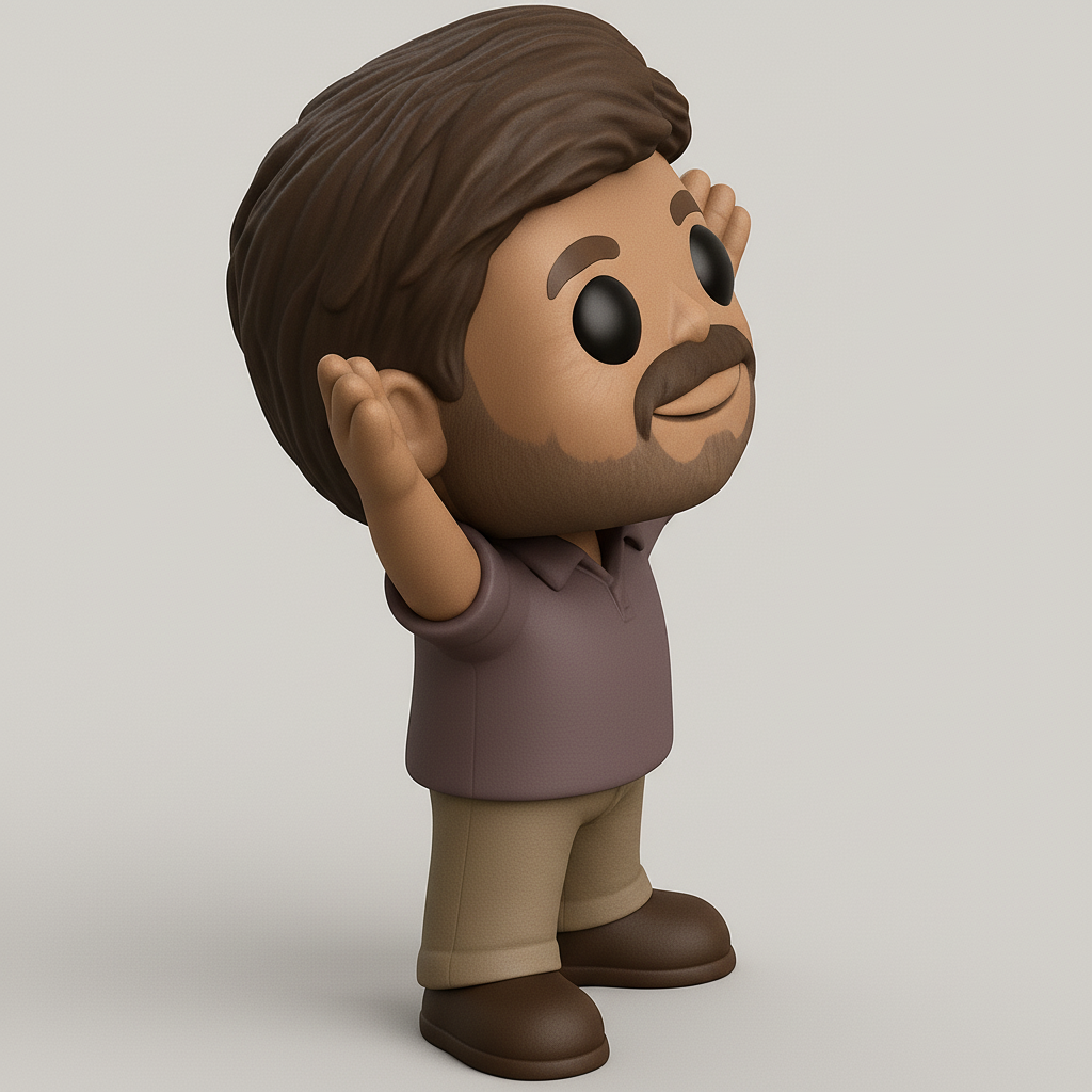 face anatomy 3d model-create 3d face model from photo_Print Your Own Happy Waving Desk Companion!