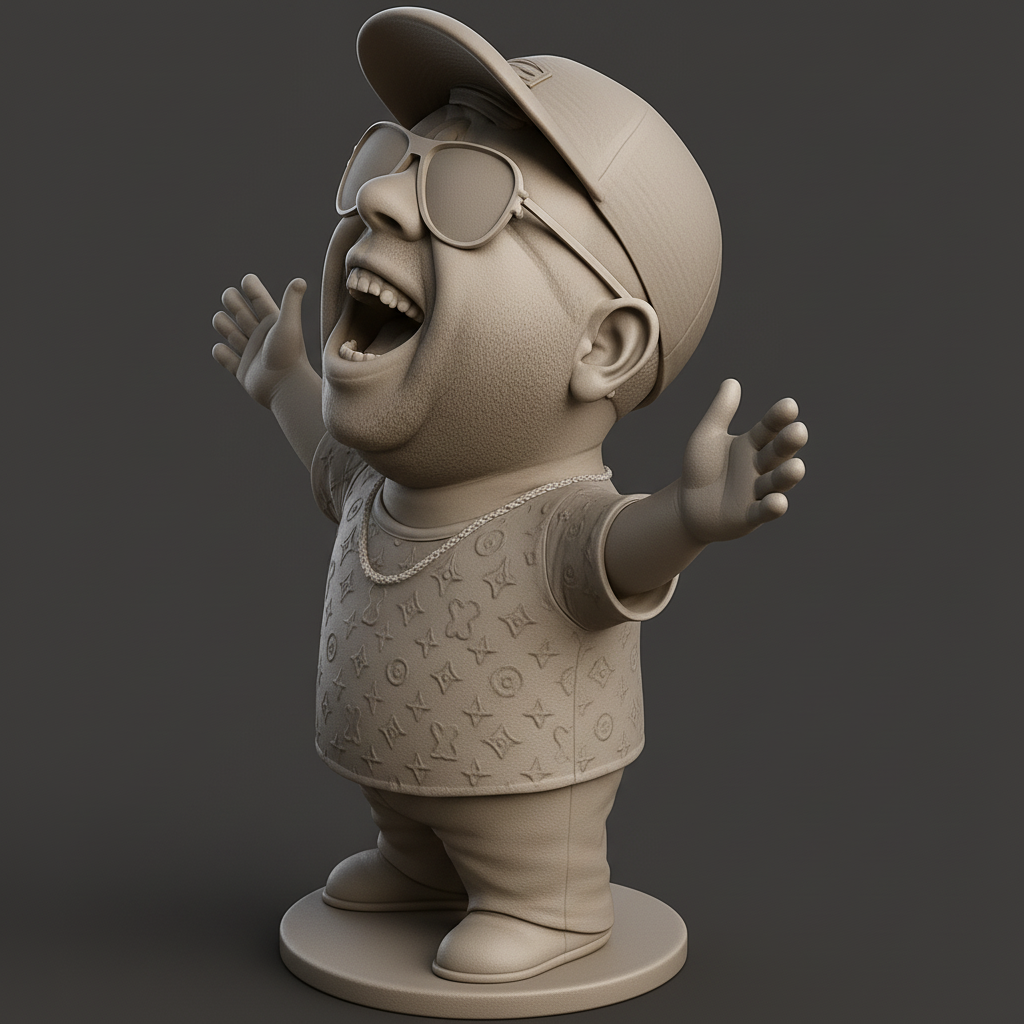 face anatomy 3d model-create 3d face model from photo_Enthusiastic Icon: Print Your Own Hype Man!