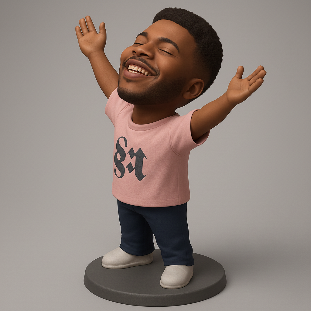 face anatomy 3d model-create 3d face model from photo_Joyful Celebration Caricature Figure