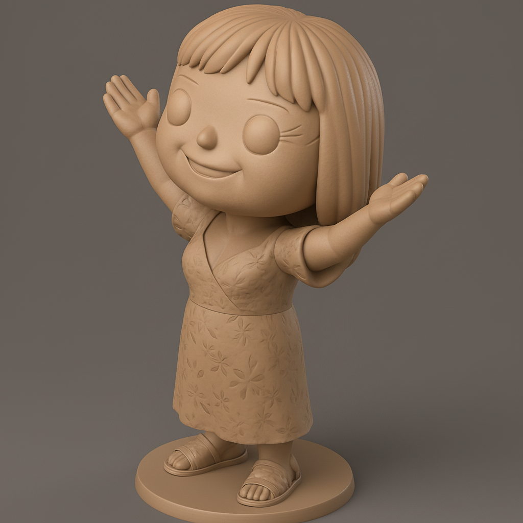 face anatomy 3d model-create 3d face model from photo_Sweet Smiling Girl Statue: Spread Happiness with 3D Print