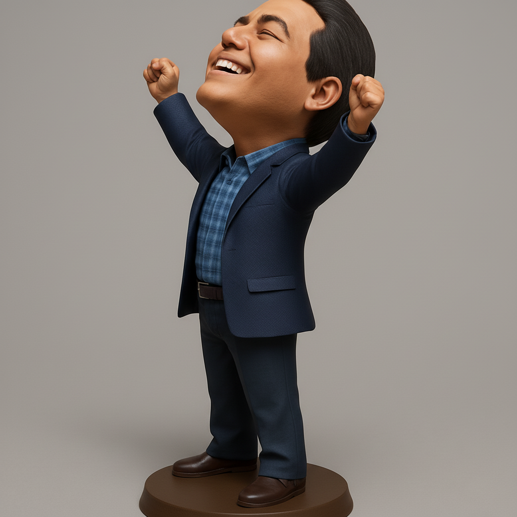 face anatomy 3d model-create 3d face model from photo_Uplifting Success Bobblehead: Celebrate Victories!