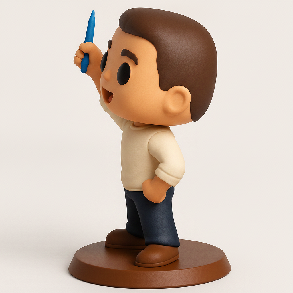 face anatomy 3d model-create 3d face model from photo_Inspiring Creator: Funko-Style Figurine with Pen