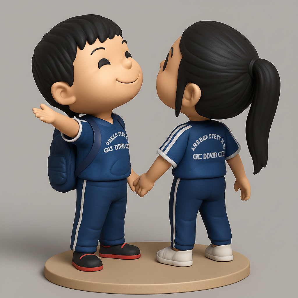 face anatomy 3d model-create 3d face model from photo_Sweet School Buddies Figurines - Friendship Duo