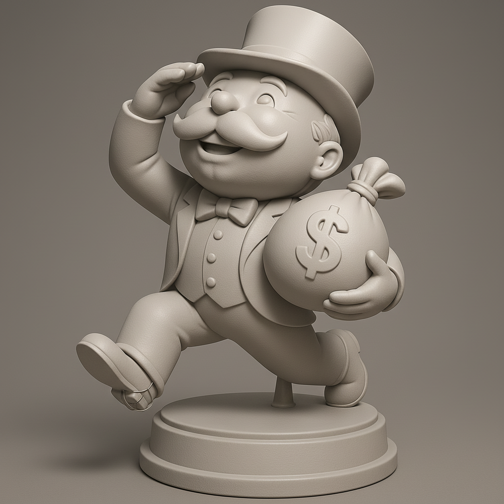 face anatomy 3d model-create 3d face model from photo_Cheerful Moneybag Gentleman Figurine