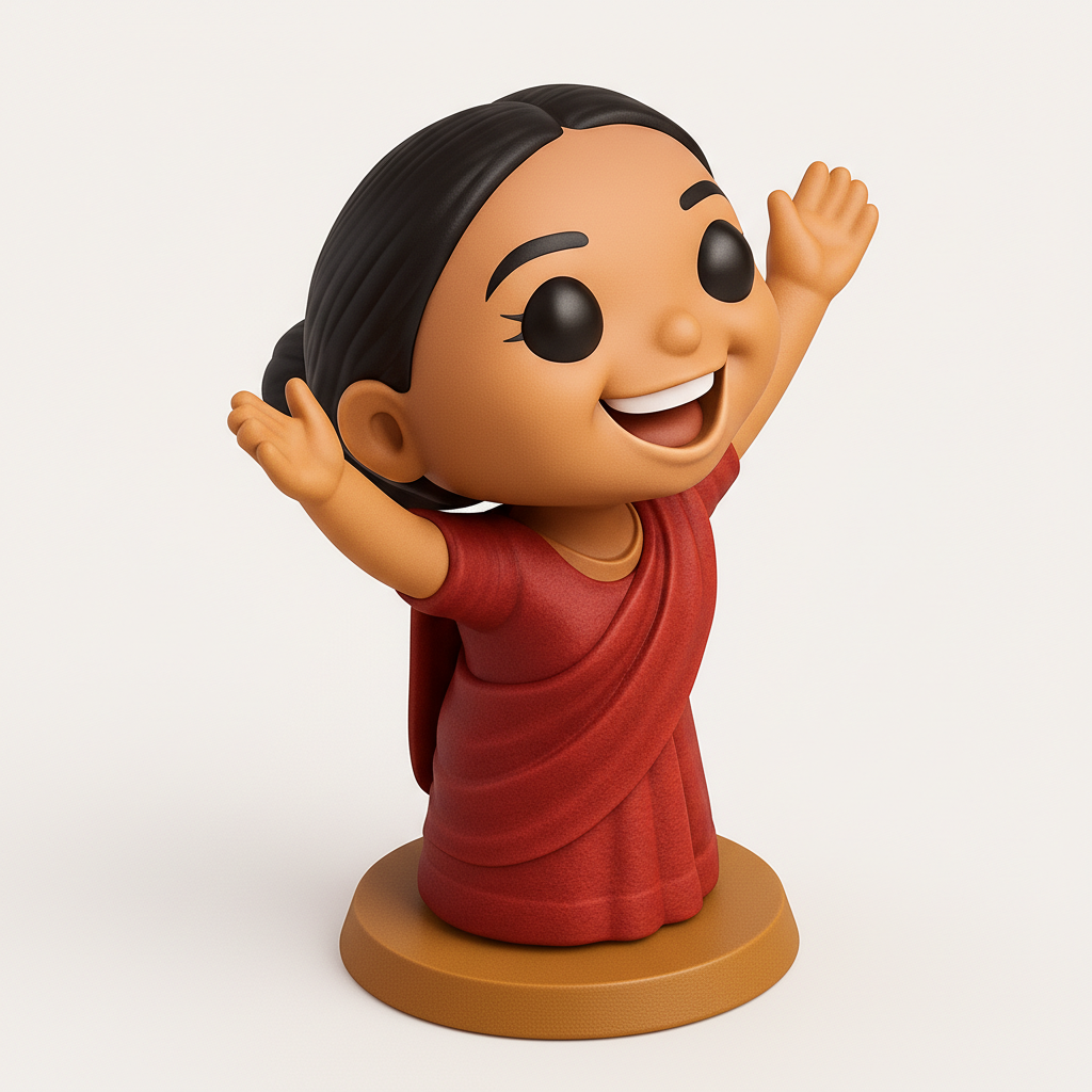 face to 3d model ai-3D portrait printing from photo_Cute Celebratory Girl Figurine - Print & Smile!