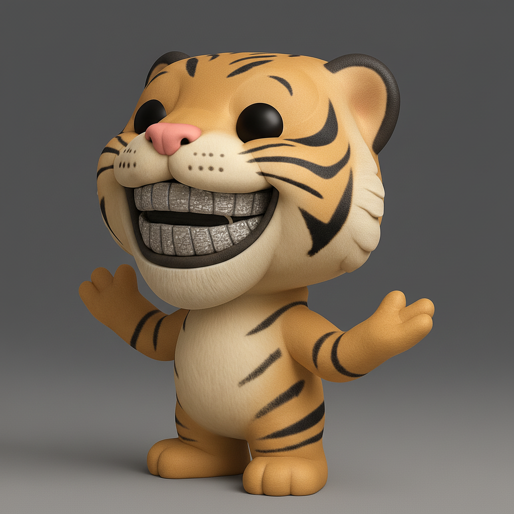 face to 3d model ai-3D portrait printing from photo_Awesome Bling Tiger: Unique Desk Buddy Print