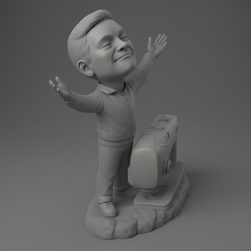 face anatomy 3d model-create 3d face model from photo_Uplifting Seamster & LACK Sewing Machine Figurine