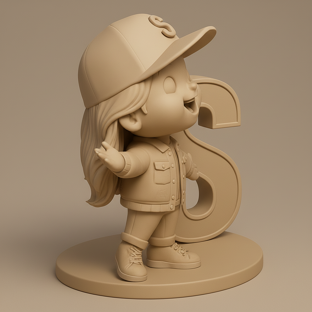 face to 3d model ai-3D portrait printing from photo_Charming 'S' Chibi Girl Figure - Welcome Fun!