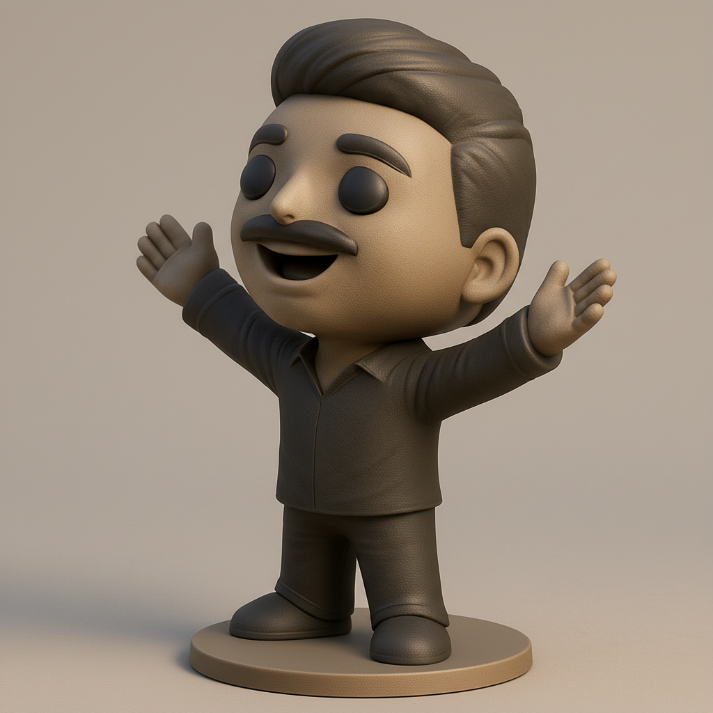 face anatomy 3d model-create 3d face model from photo_Chibi Charmer: Welcoming Man Desk Decor 3D Model