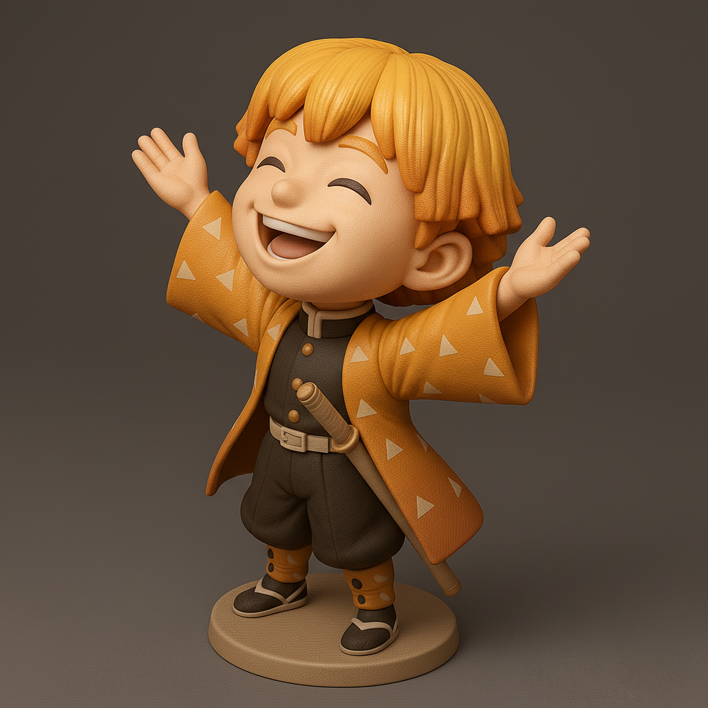 face anatomy 3d model-create 3d face model from photo_ Zenitsu Agatsuma