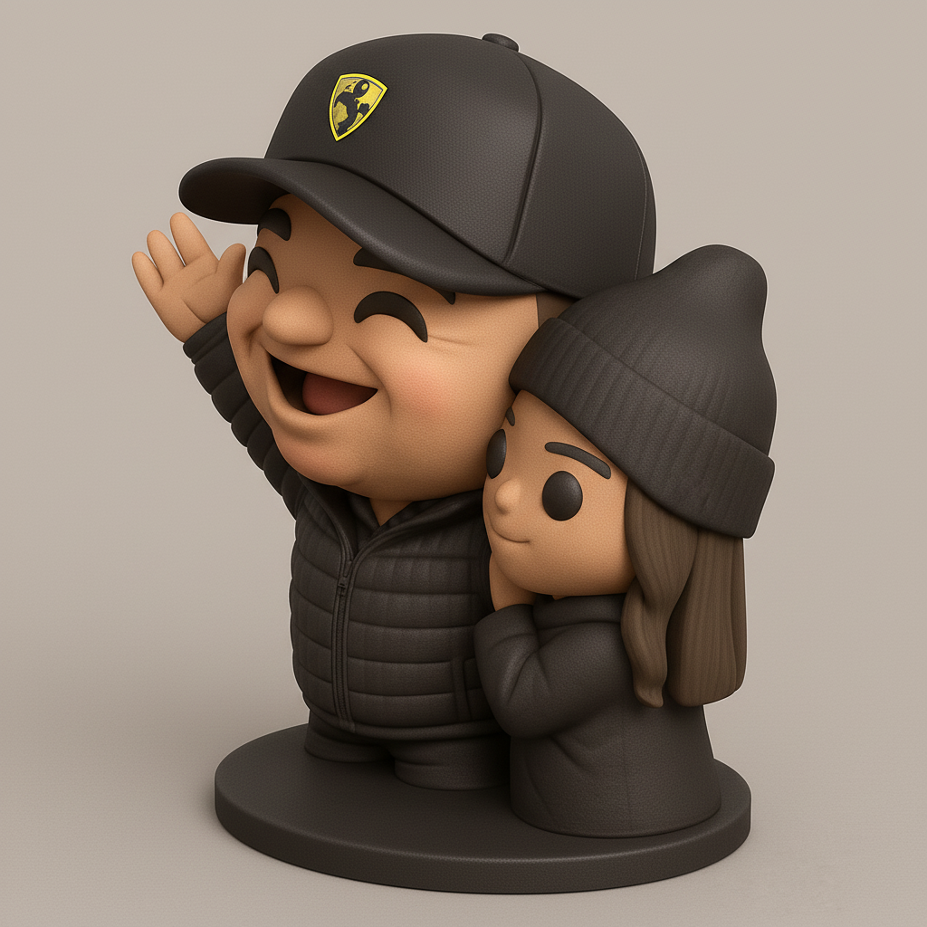 face to 3d model ai-3D portrait printing from photo_Joyful Couple Collectible Figurine - Perfect Display Piece