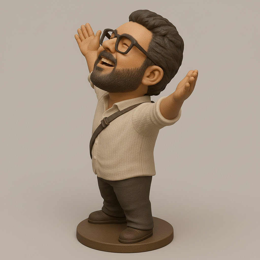 face anatomy 3d model-create 3d face model from photo_Joyful Figurine with Open Arms