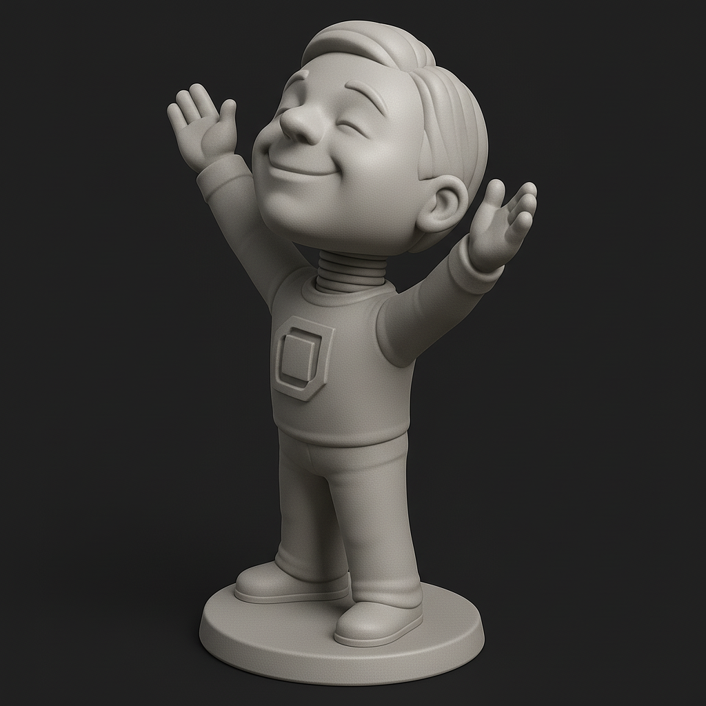 silhouette 3d printer maker-3d portrait printing_Joyful Astronaut Figurine