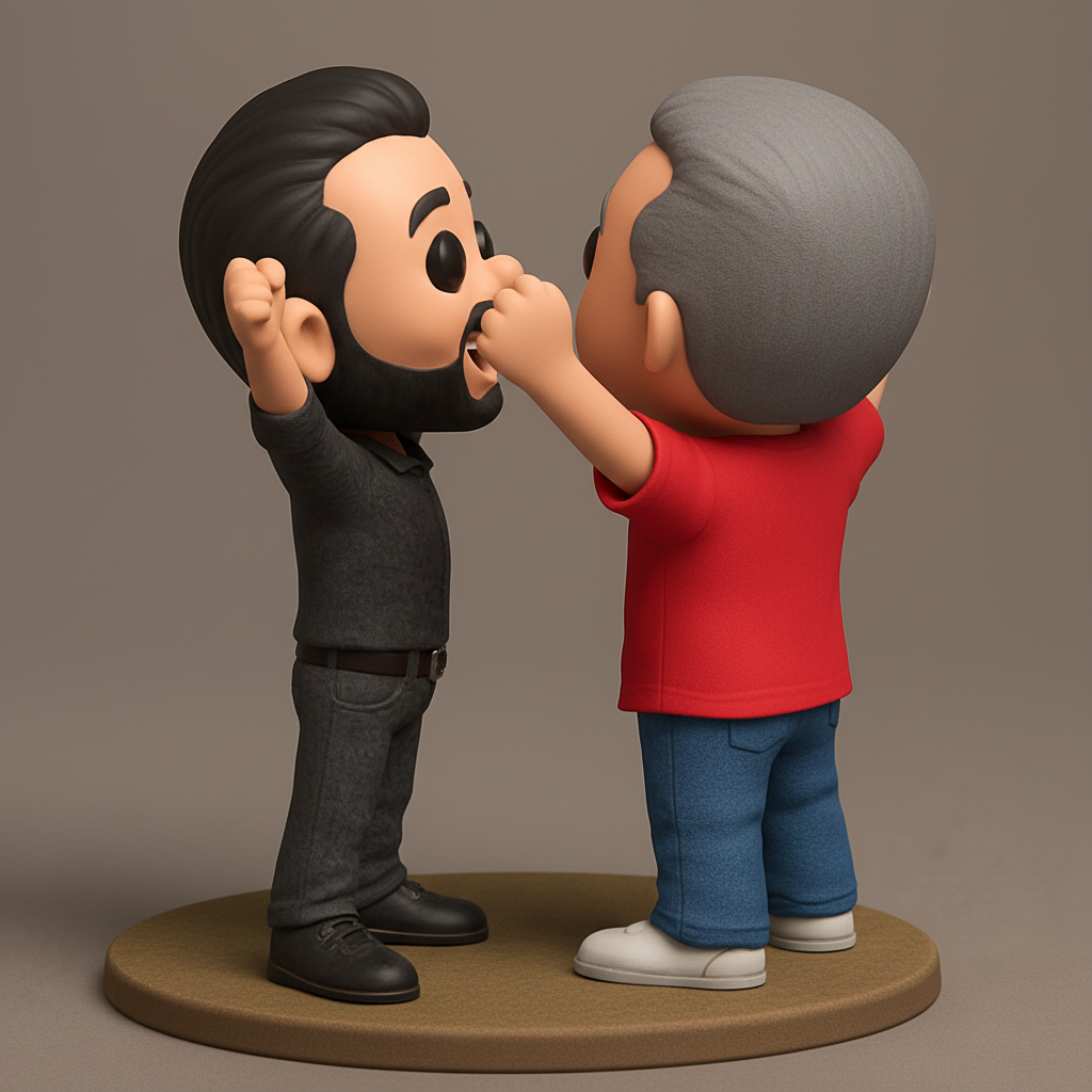 face anatomy 3d model-create 3d face model from photo_Joyful Duo Friends Figurine - Celebrate Together!