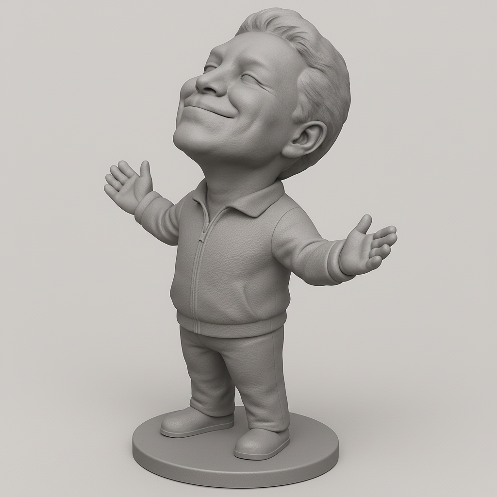 silhouette 3d printer maker-3d portrait printing_Uplifting Happy Person Figurine - Embrace Joy 3D Print