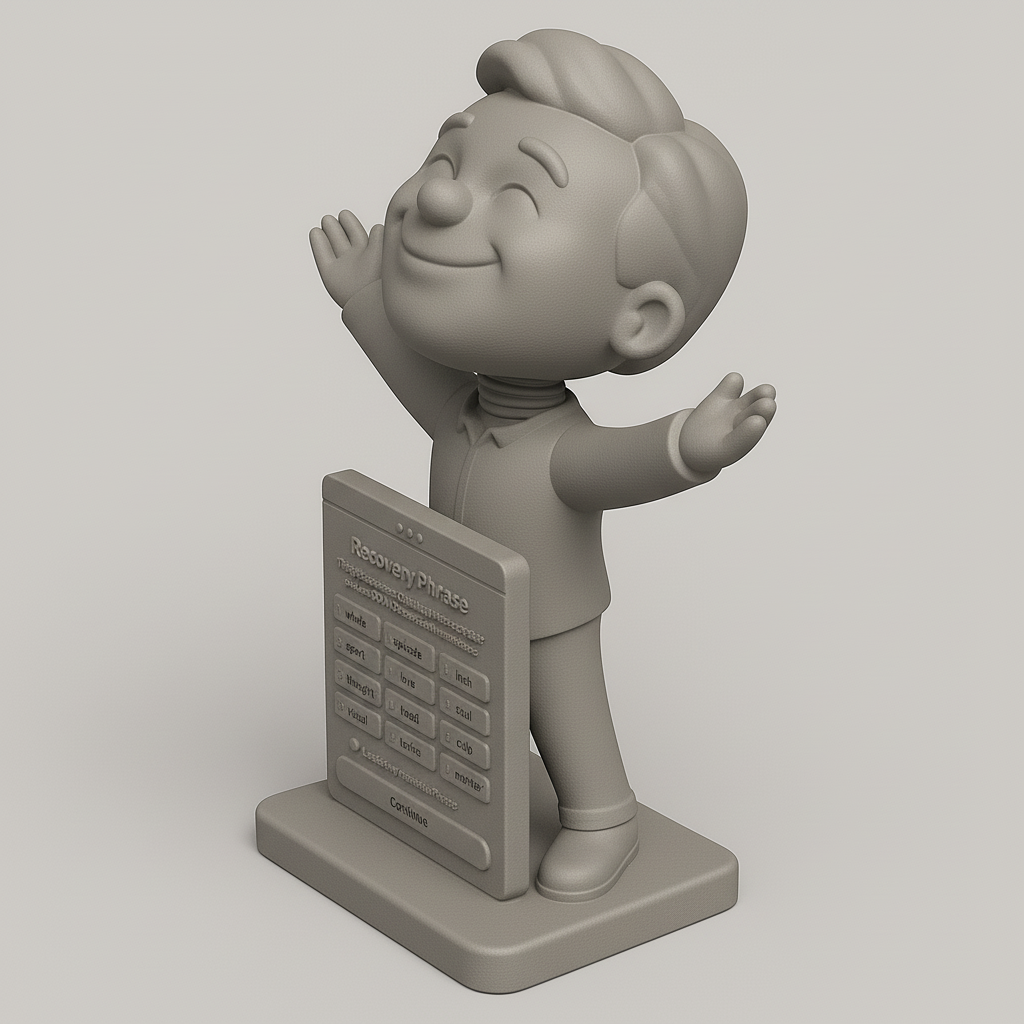 silhouette 3d printer maker-3d portrait printing_Cheerful Recovery Phrase Holder