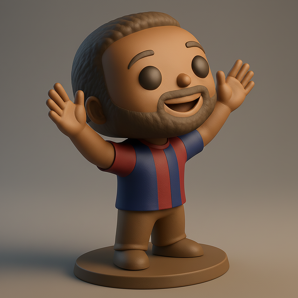 face to 3d model ai-3D portrait printing from photo_Cheerful Sports Fan Figurine